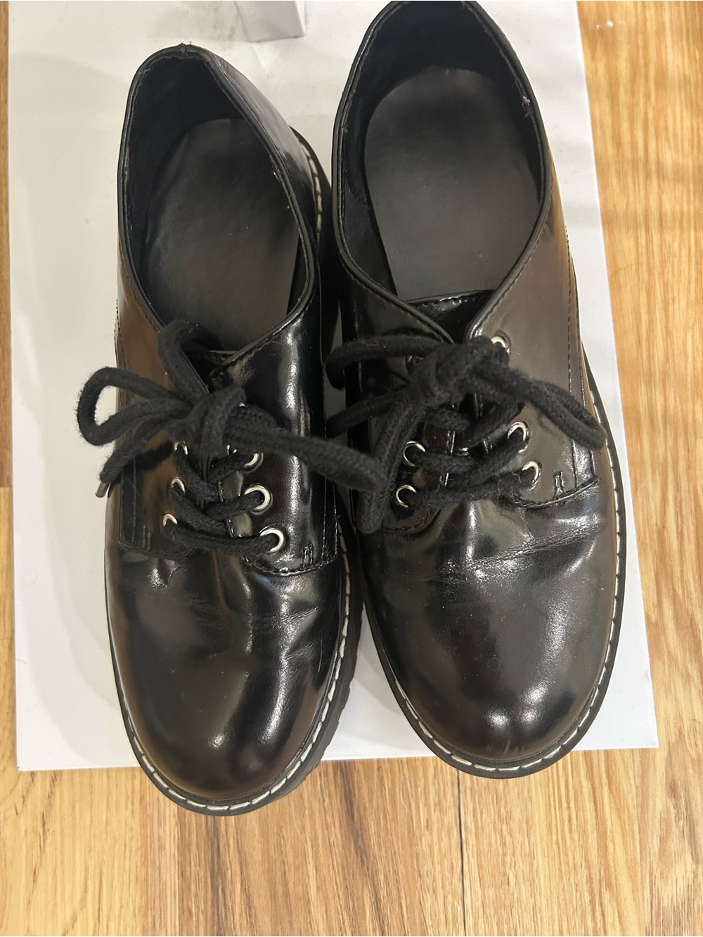 a new day Black Patent Platform Lace-Up Mules - Picture 2 of 3